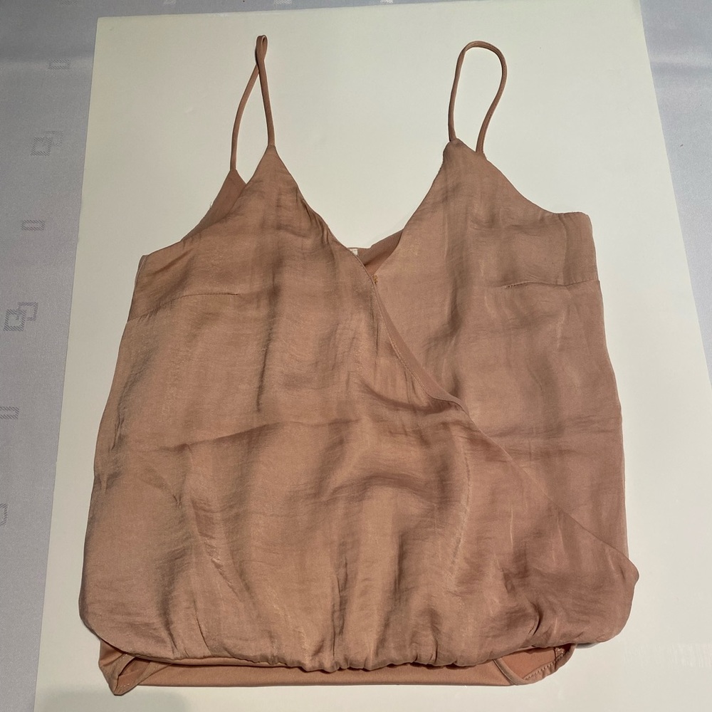 Pink/ beige body suit tank S